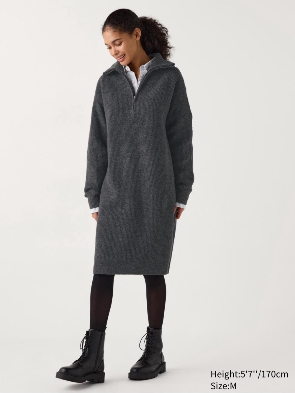 Uniqlo Women's Half Zip Knit Dress M
